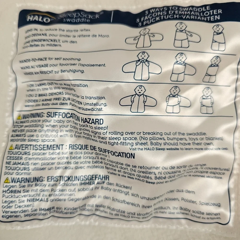 Halo micro fleece sleepsack swaddle cream 3-6 months‎ baby